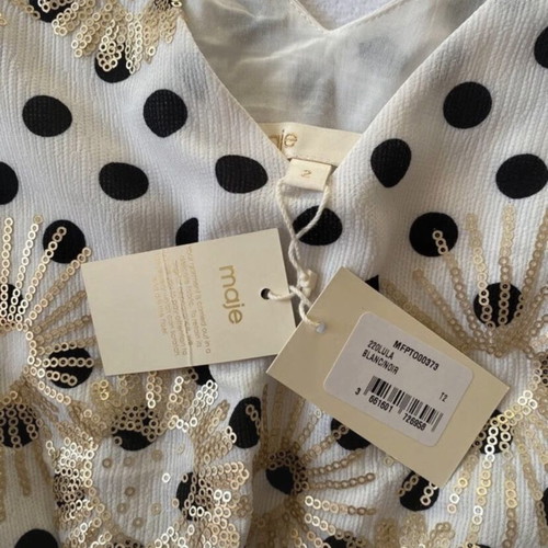 Maje top brand new, size 2, black and gold