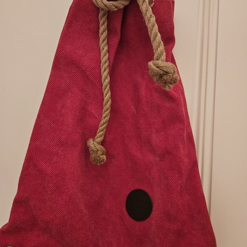 Handmade summer backpacks used, set of 2, brown and red