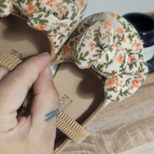Ballerina shoes size 25 used, colorful fabric with bow