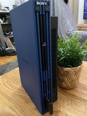 PlayStation 2 (PS2) FAT custom διχρωμία μπλε/μαύρο σαν καινούργιο με HDD 250GB