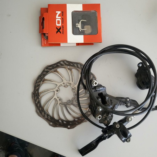 Hydraulic bicycle disc brake sets used, pack of 11 with rotors