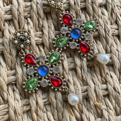Dangling earrings like new, multicolored