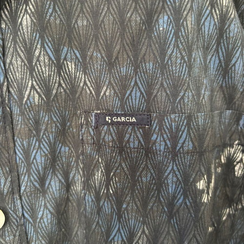 Garcia Fine Cotton Patterned Shirt Size M, blue