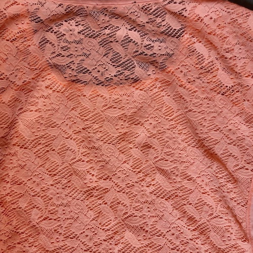 Blouse used with lace back, orange