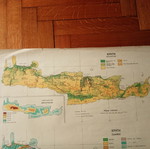 Χάρτης Κρήτης μεταχειρισμένος, τέλη 1940 ή αρχές 1950, 70x50 εκ.