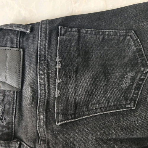 Zara black skinny pants with rips like new, size M