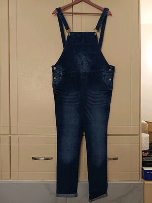 Women's denim overalls like new, size 42/44, blue