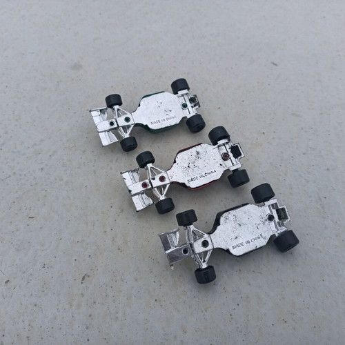 Plastic formula toy cars used, set of 3, 2000s decade