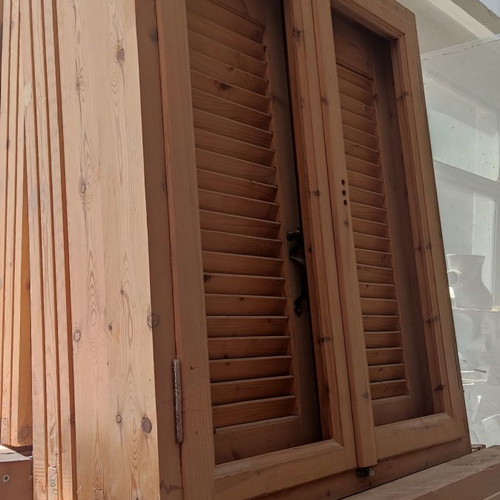 Windows new from Swedish solid wood with shutters