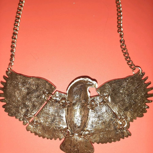 Eagle necklace handmade used in gold color
