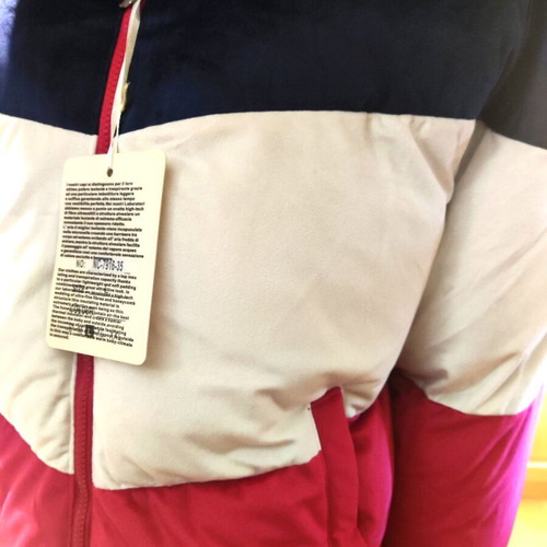 Puffer μπουφάν με κουκούλα και γουνάκι, πολύχρωμο, μέγεθος L, καινούργιο