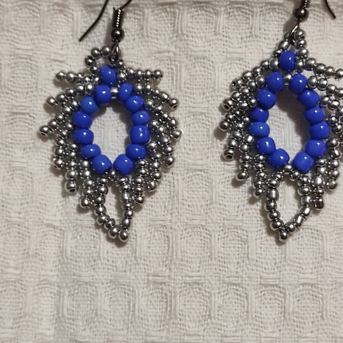 Handmade knitted earrings with beads new
