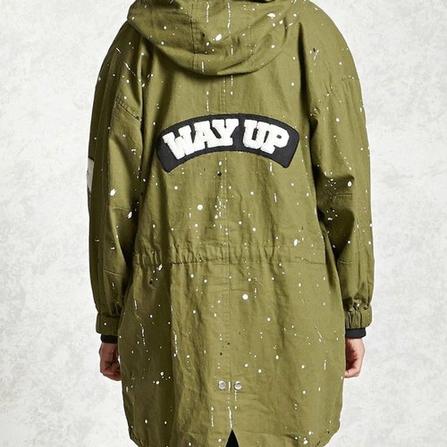 Forever 21 paint splatter women's parka jacket like new, small