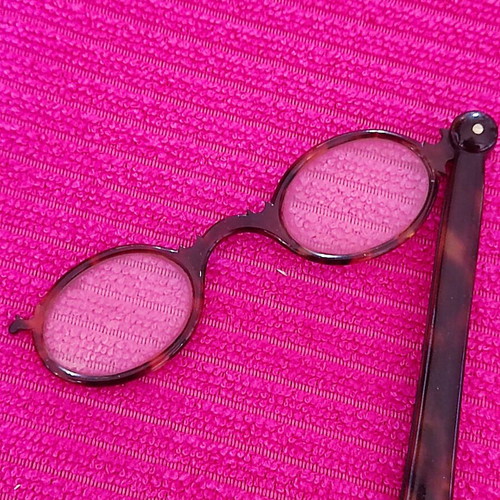 French Presbyopia Glasses Tortoise Shell Handle Used, Circa 1900
