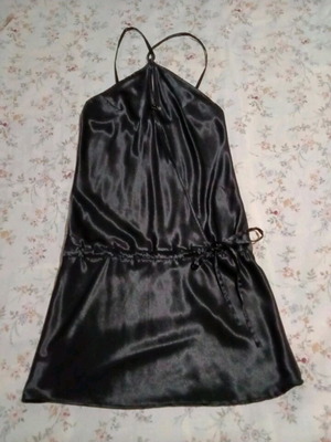 Black satin dress with adjustable straps, size S/36, Toi&Moi like new