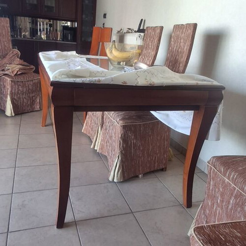 Dining table like new, solid cherry wood, 1.65×0.87 closed, 2.50 open