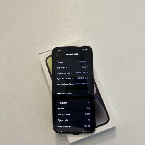 iPhone 14 Plus 128GB smartphone with screen and camera protection