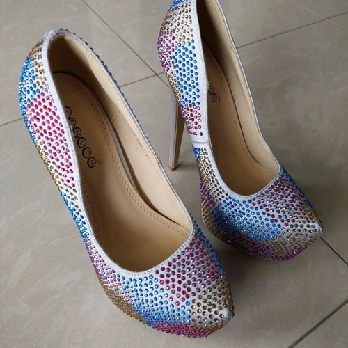 London high heels used, multicolor, size 37