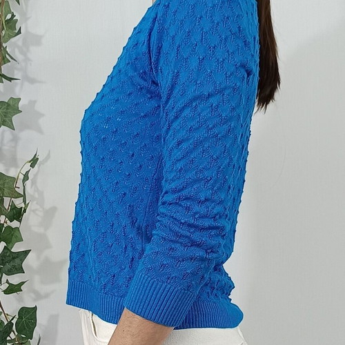 Blue knitted cardigan like new with V neckline size S