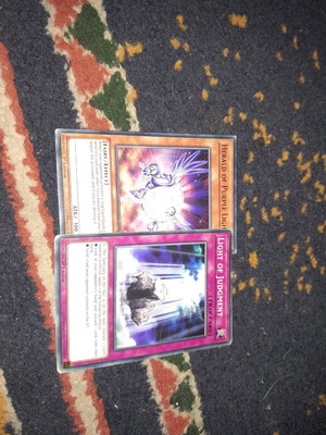 Yu-Gi-Oh! cards used, Light of Judgment and Herald of Purple Light, 2 pcs