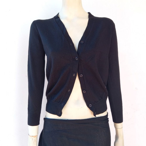 Prada black wool cardigan used, size M