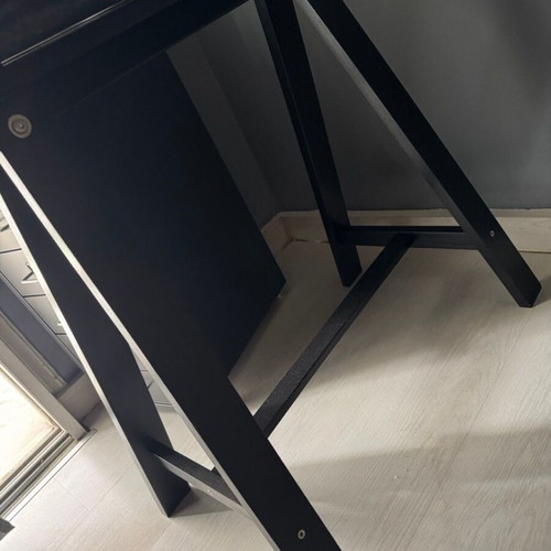 Glass desk surface with legs set, IKEA