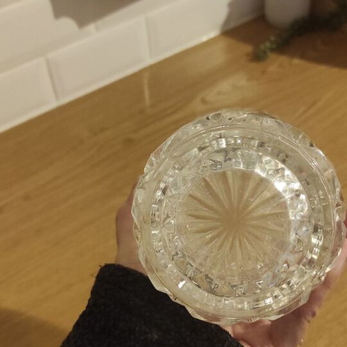 Glass embossed vases used, set of 2 pieces