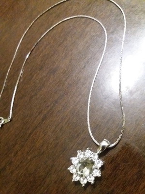 Fantasy necklace used, silver, shiny