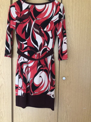 Silk dress like new, red and green, size M