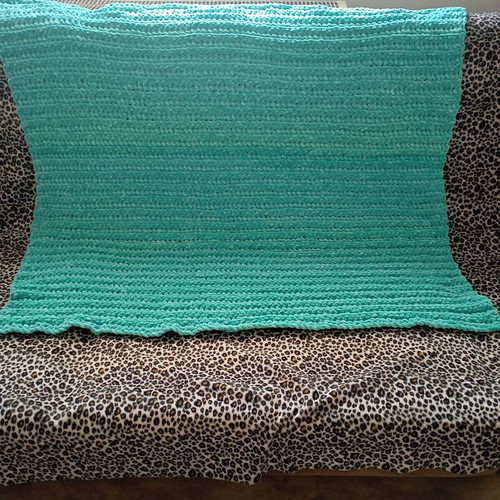 Velveteen knitted baby blanket mint color new