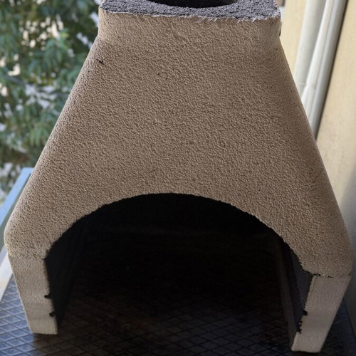 Garden barbecue made of refractory concrete used