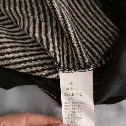 Attrattivo long-sleeve blouse like new, black and gray, size S