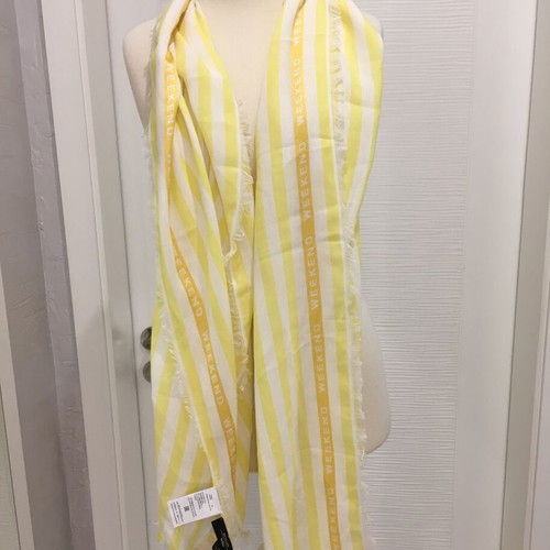 Weekend Max Mara Cotton/Linen Scarf New, White and Yellow