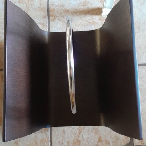 Walnut wood magazine rack in brown color like new