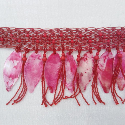 Boho red belt with beads like new, adjustable