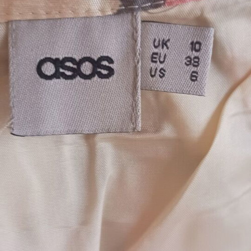 Asos high-waisted skirt like new, beige floral pattern, size M