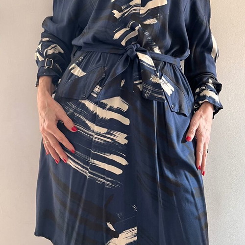 Cacharel dress new with multicolor design, viscose, size S