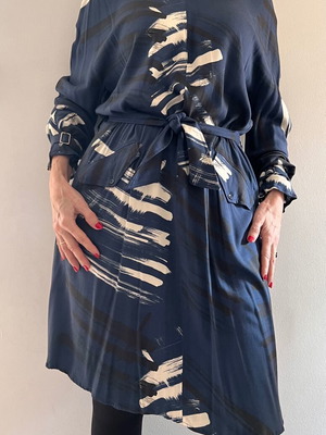 Cacharel dress new with multicolor design, viscose, size S
