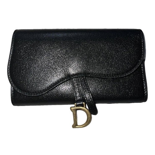 Dior Saddle Leather Wallet like new, black