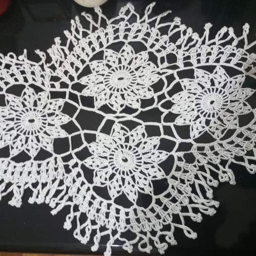 Handmade White Crochet Star Table Linen New, Boho Decoration