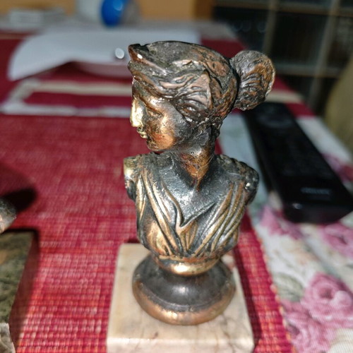 Vintage bronze busts set of 4 used decorative figurines