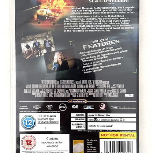 The Sentinel DVD used, English subtitles, crime thriller