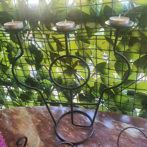 Metal candle holders collection of 6