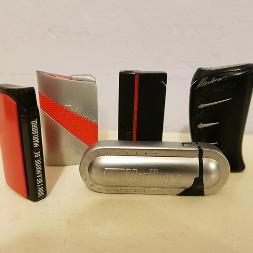 Marlboro lighters used, set