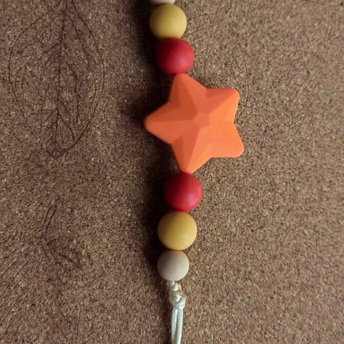 Pacifier clip unisex handmade with BPA free silicone beads