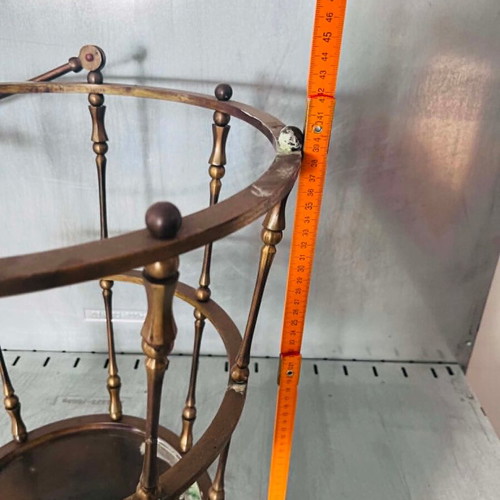 Vintage brass fireplace basket used, height 40cm