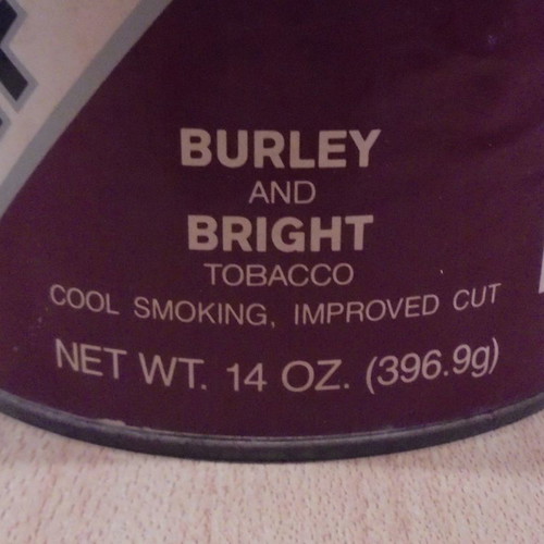 Half & Half old metal pipe tobacco tin empty used with plastic lid