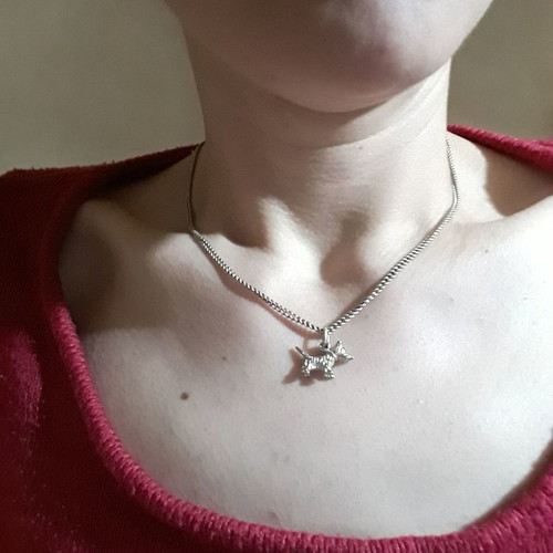 Silver dog pendant used