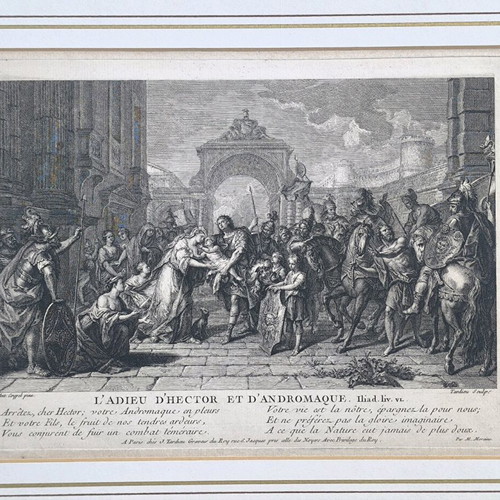 The Farewell of Hector engraving used, copperplate 1700-1749