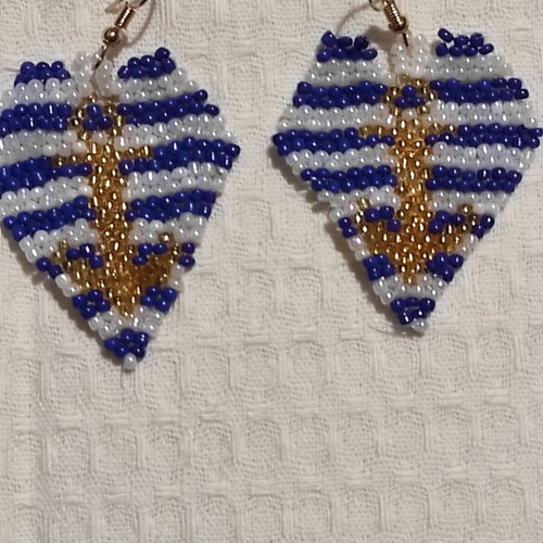 Handmade knitted earrings with beads new